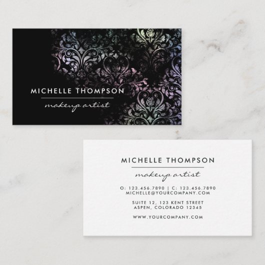 Vintage Damask-Visitenkarte Visitenkarte (Vorne/Hinten)