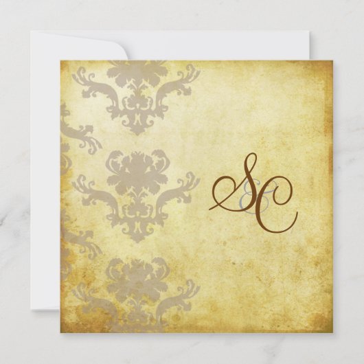 VINTAGE DAMASK-WEDDING-INVITATIONEN EINLADUNG (Vorderseite)