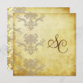 VINTAGE DAMASK-WEDDING-INVITATIONEN EINLADUNG (Vorne/Hinten)