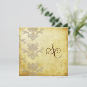 VINTAGE DAMASK-WEDDING-INVITATIONEN EINLADUNG (Stehend Vorderseite)