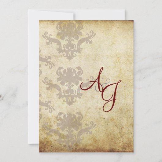 VINTAGE DAMASK-WEDDING-INVITATIONEN EINLADUNG (Vorderseite)