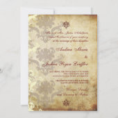 VINTAGE DAMASK-WEDDING-INVITATIONEN EINLADUNG (Rückseite)