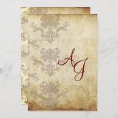 VINTAGE DAMASK-WEDDING-INVITATIONEN EINLADUNG (Vorne/Hinten)