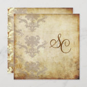 VINTAGE DAMASK-WEDDING-INVITATIONEN EINLADUNG (Vorne/Hinten)