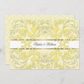 Vintage Damask Wirbel Hochzeitsfeier Einladung (Vorne/Hinten)