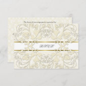 Vintage Damask Wirbel Spitzenklasse Hochzeit UAWG RSVP Karte (Vorne/Hinten)