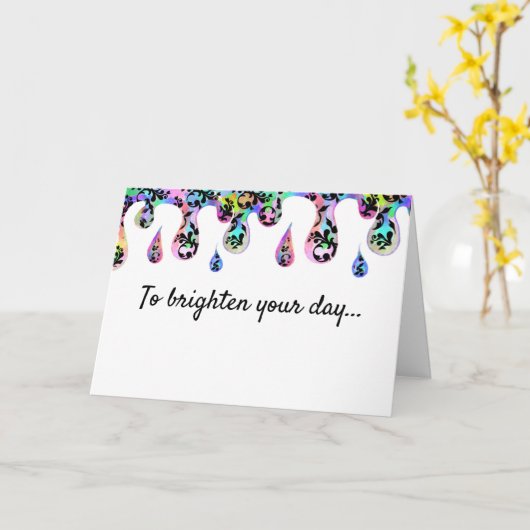 Vintage Damaskalkarte des Laufwerks Karte (Gelbe Blume)