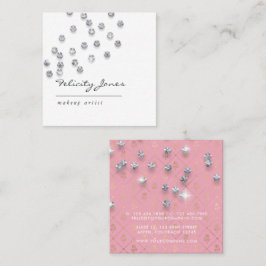 Vintage Damaske Imitate Glitzer Lippen Makeup Küns Quadratische Visitenkarte