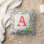 Vintage Damaske Monogram Pilze Kissen (Decke)