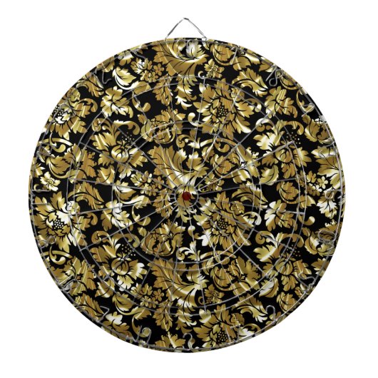 Vintage Damasken aus schwarzem und metallischem Go Dartscheibe (vorne)