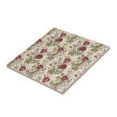 Vintage-Damaskrosengarten-Blumenmuster-Kunstwerk Fliese (Seite)