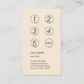 Vintage Damaskus Hair Salon Loyalty Punch Card Treuekarte (Rückseite)