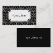 Vintage Damaskus-Tapete - weiß + Ihr Backgr. Visitenkarte (Vorne/Hinten)