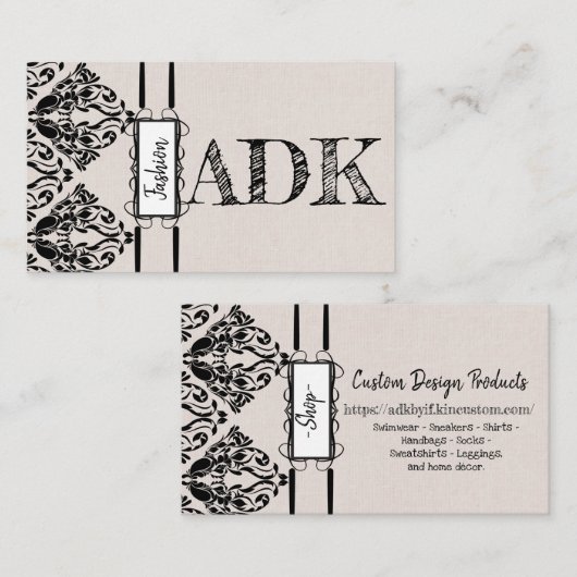 Vintage Damaskus Visitenkarte (Vorne/Hinten)