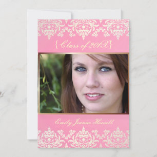 Vintage Damast-/Abschlüsse-/Tagefarbe Einladung