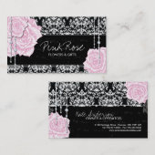 Vintage Damast-Rosen-Geschäfts-Karten Visitenkarte (Vorne/Hinten)