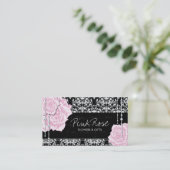 Vintage Damast-Rosen-Geschäfts-Karten Visitenkarte (Stehend Vorderseite)