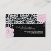 Vintage Damast-Rosen-Geschäfts-Karten Visitenkarte (Rückseite)