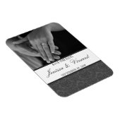Vintage Damast Save-the-Date-Magnet 7,5 cm x 10 cm Magnet (Rechte Seite)
