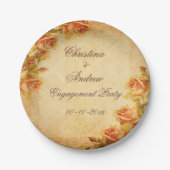 Vintage Damast-Shabby Pappteller (Vorderseite)