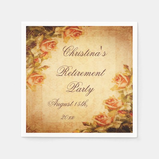 Vintage Damast-Shabby Serviette (Vorderseite)