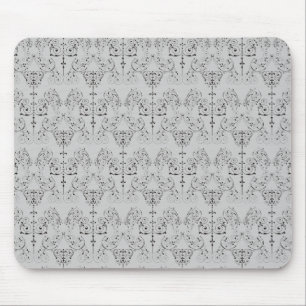 Vintage Damast Tapete - schwarz + Ihr Hintergrund. Mousepad