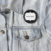 Vintage Damast-Tapete - Weiß + Ihr backgr. Button (Beispiel)