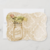 Vintage Damast Western Blumenkronenjar Hochzeit Einladung (Rückseite)