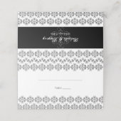 Vintage Damastensehung mit Schwarz-Weiß-Kalligrafi Platzkarte