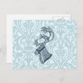 Vintage Damastraenke Feiertagspostkarte (Vorne/Hinten)