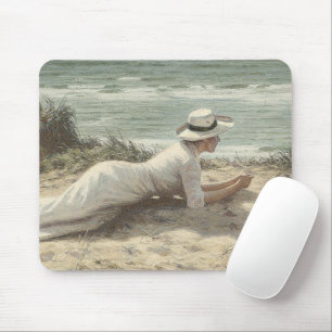 Vintage-Dame am Strand Mousepad