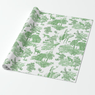 Vintage Dame auf Pferd mit Falken in Wald Geschenkpapier