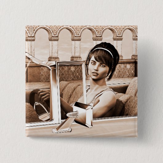 Vintage Dame Button (Vorderseite)