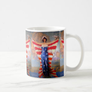 Vintage Dame der Freiheits-patriotischen Kaffeetasse