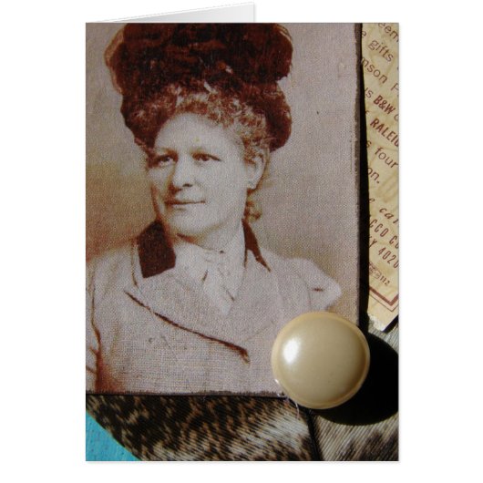 Vintage Dame, Feder, Knopf (Vorne)