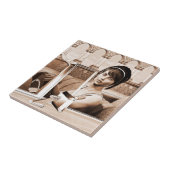 Vintage Dame Fliese (Seite)