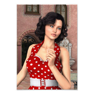 Vintage Dame Fotodruck