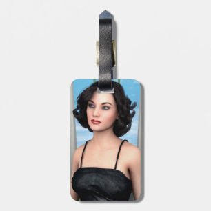 Vintage-Dame Gepäckanhänger