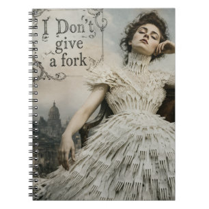 Vintage Dame in einem Gabelkleid Lustige Zitate Notizblock