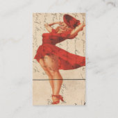 Vintage Dame in Red Dress Digitale Kunst Visitenkarte (Rückseite)