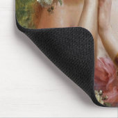 Vintage Dame in rosa mit gelbem Rose Mousepad (Ecke)
