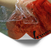 Vintage Dame in Rot mit Gelb Rose Poster (Ecke)