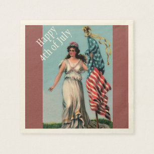 Vintage Dame Liberty 4. patriotischen Party Julis Serviette
