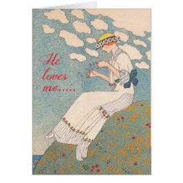 Vintage Dame mit Blume durch George Barbier