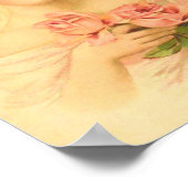 Vintage Dame mit rosa Rosen, restauriert Poster (Ecke)
