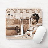 Vintage-Dame Mousepad (Mit Mouse)