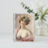 Vintage Dame Postkarte (Stehend Vorderseite)