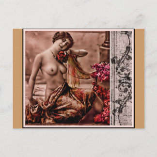 Vintage Dame Postkarte