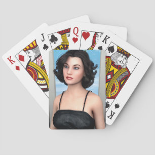 Vintage-Dame Spielkarten