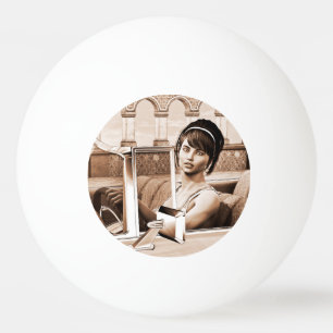 Vintage Dame Tischtennisball